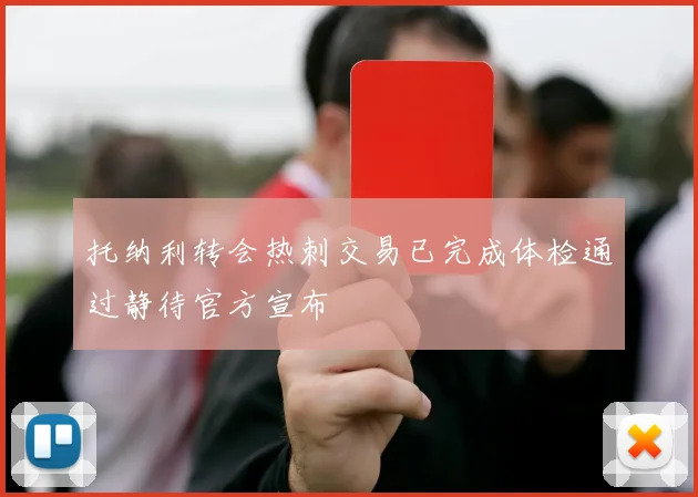 托纳利转会热刺交易已完成体检通过静待官方宣布